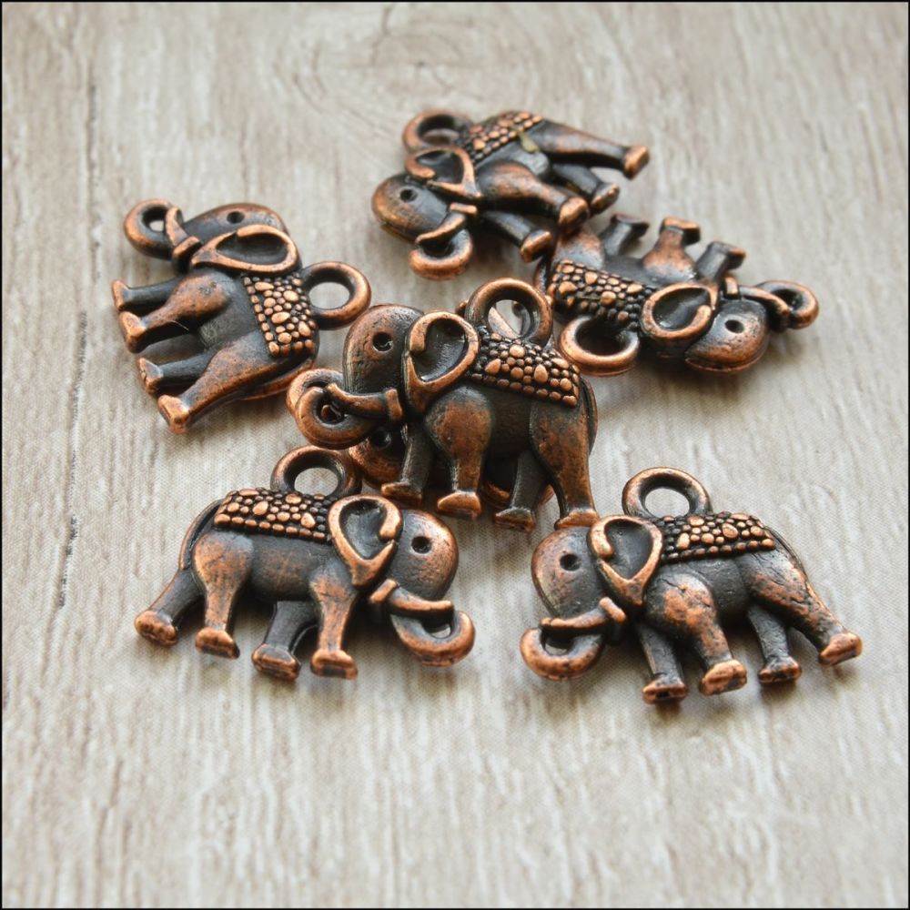 Copper Vintage Style Elephant Charms