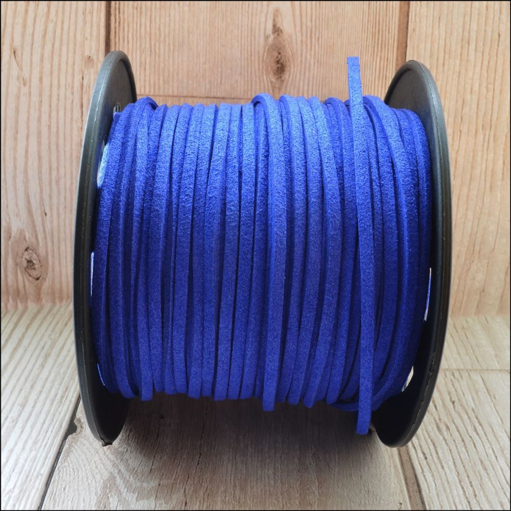 Royal Blue 3mm Flat Faux Suede Cord