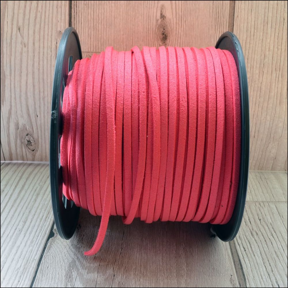 3mm Faux Suede Cord - Hot Pink