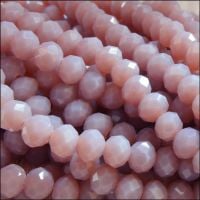 Opaque Faceted Glass Crystal Rondelle Beads Heather Frost 4mm x 3mm
