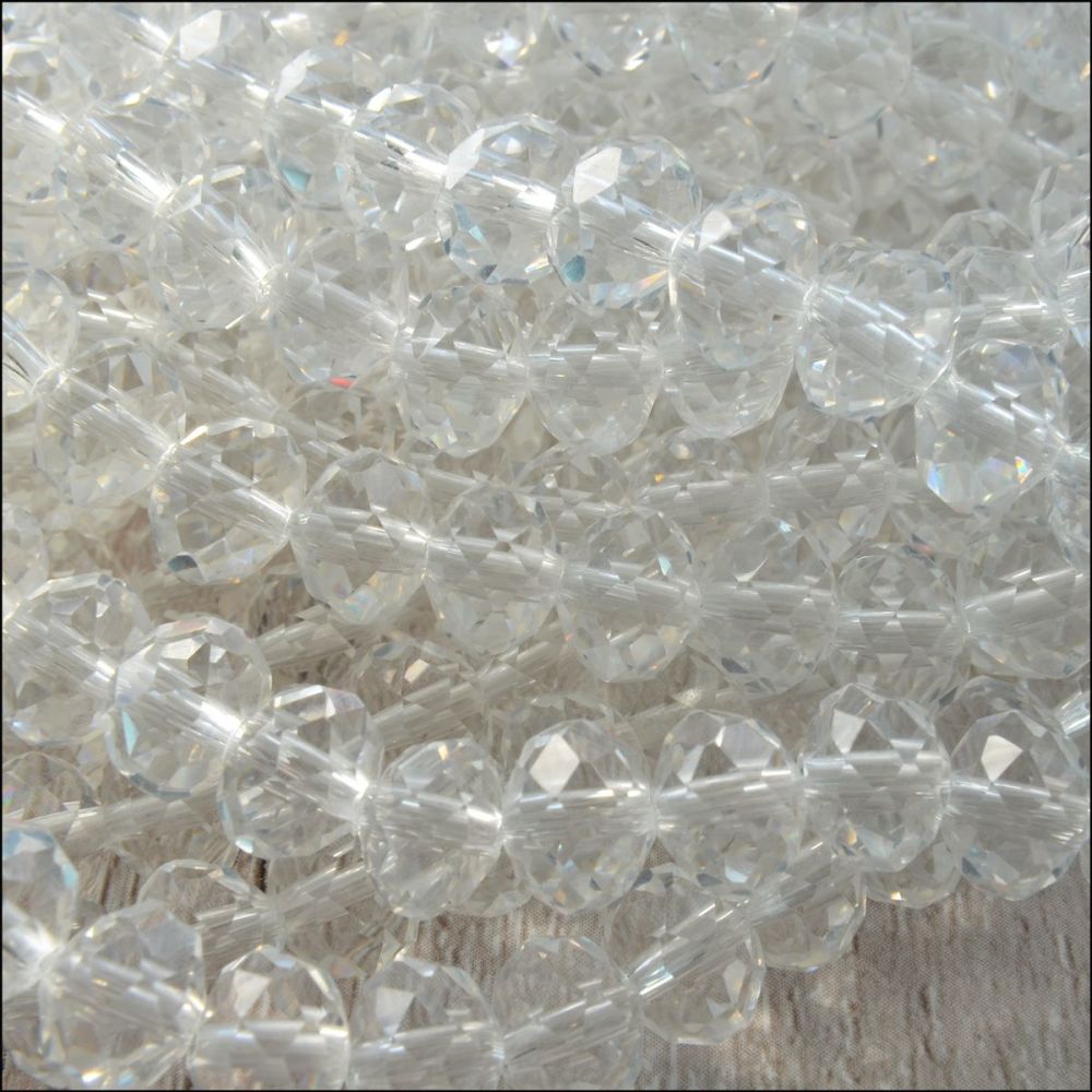 Clear Glass Crystal Rondelles 8x6mm