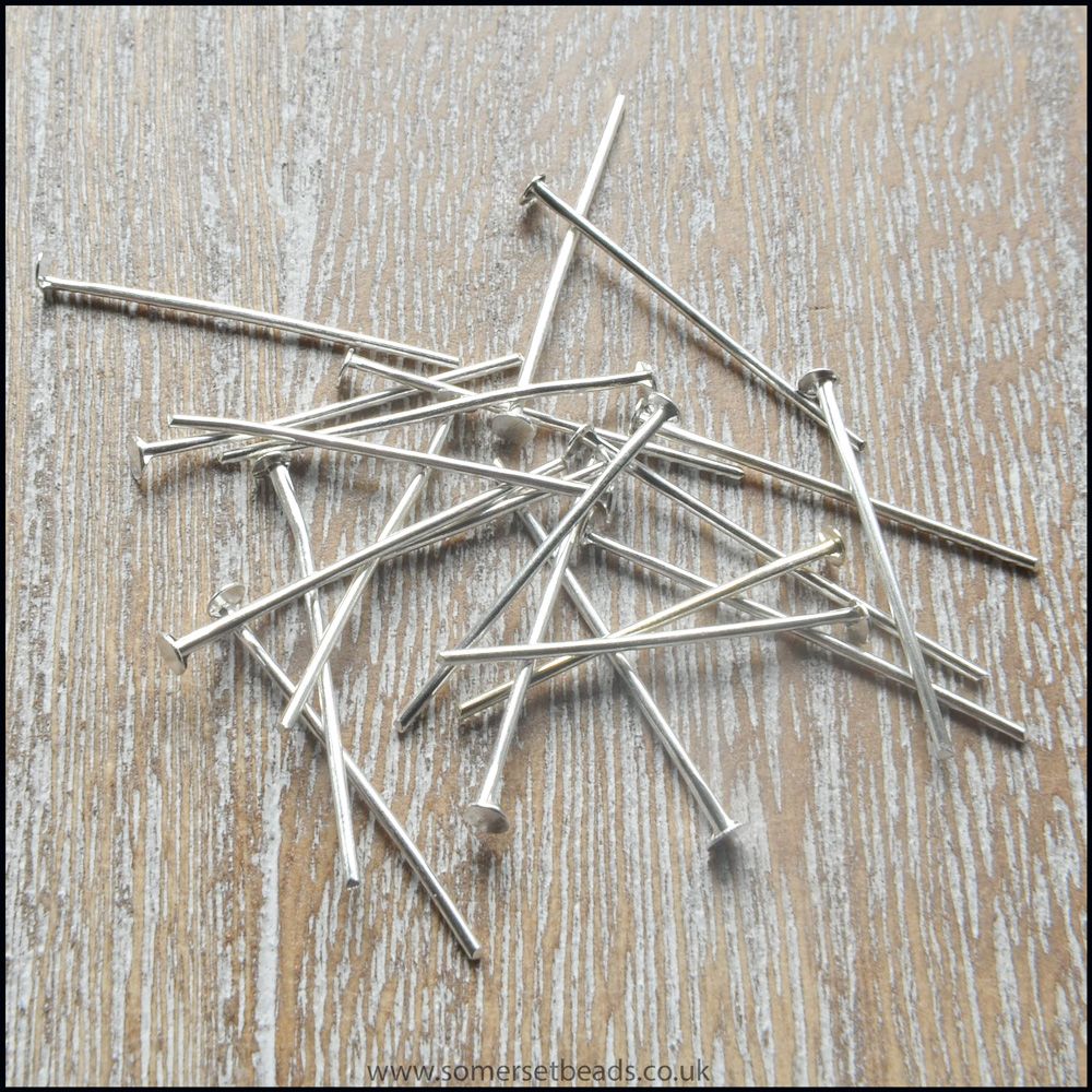 24mm Silver Plated Head Pins