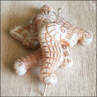 Czech Glass Seahorse Beads - Ivory
