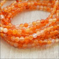 Carnelian 4mm Plain Round Gemstone Beads