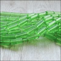Green Coloured Glass Tube Beads