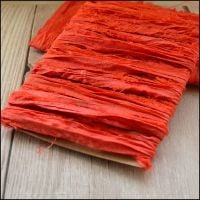 Coral Sari Silk Ribbon