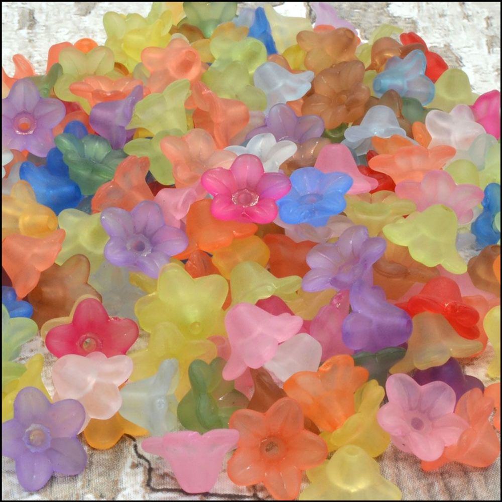 10mm Mixed Lucite Flower Beads