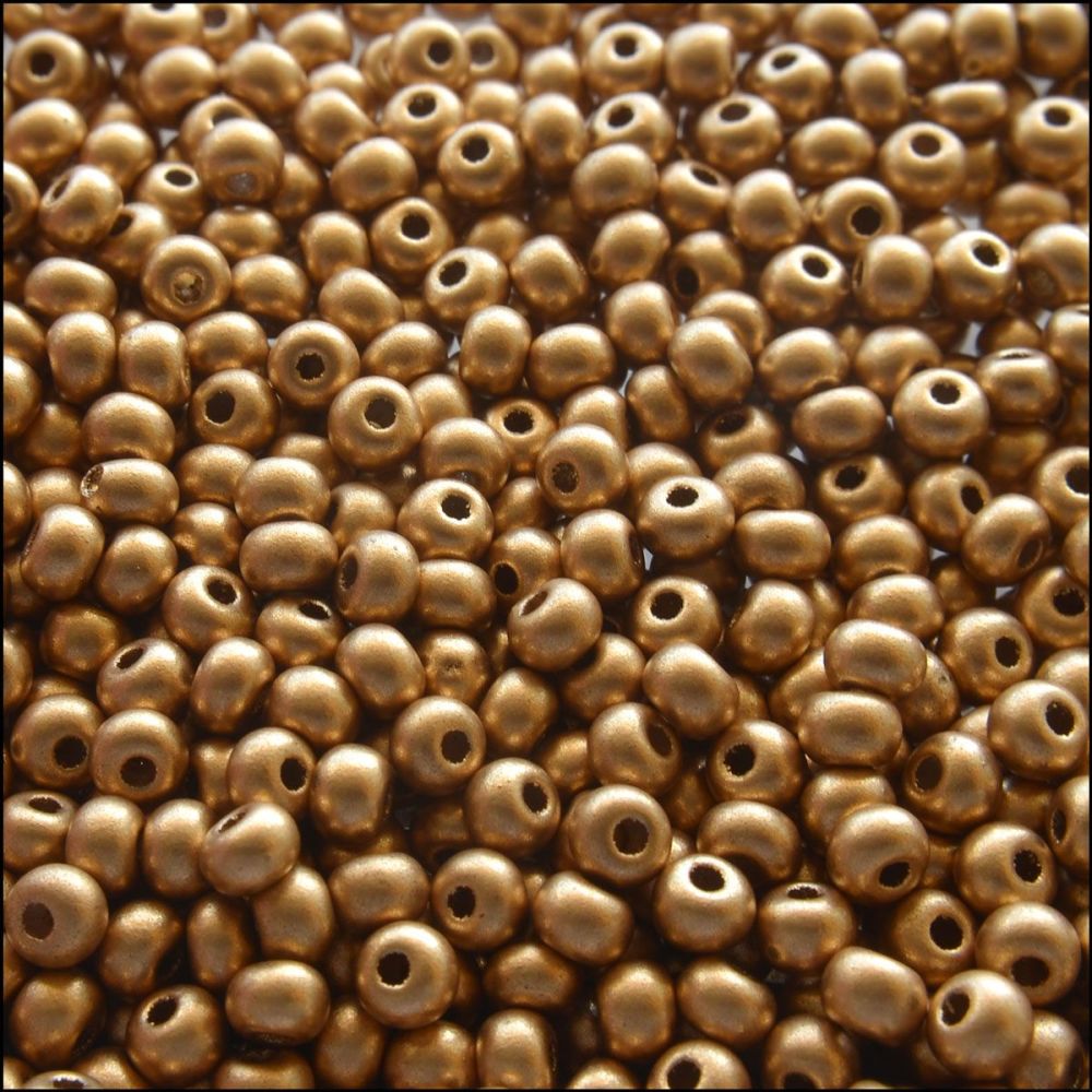 Preciosa  Czech Glass 6/0 Seed Beads - Gold Metallic - 20g pack 