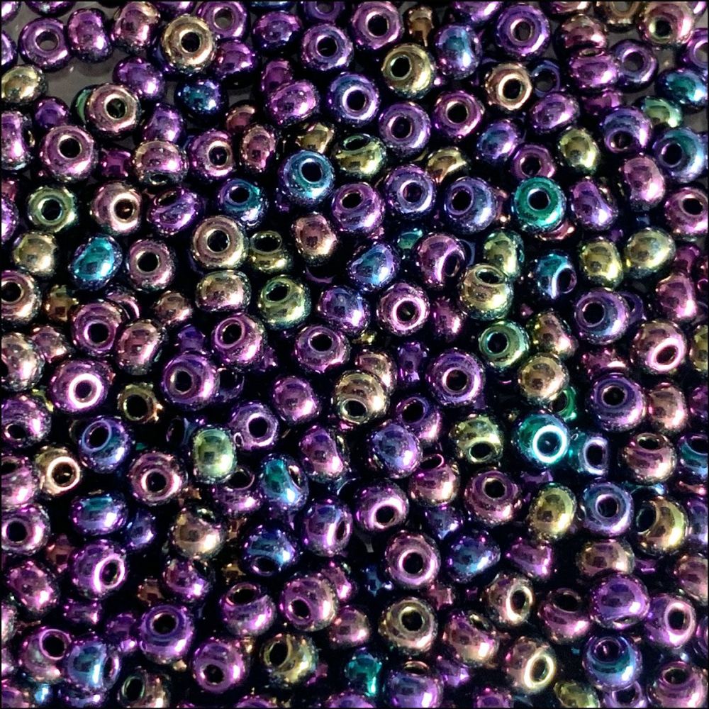 Preciosa  Czech Glass 6/0 Seed Beads - Metallic Purple Iris - 20g 