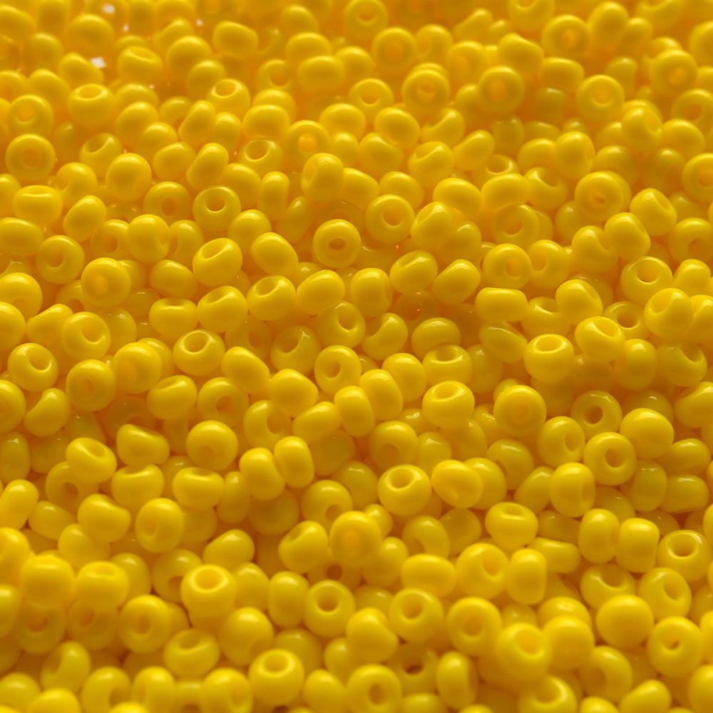 Preciosa  Czech Glass 8/0 Seed Beads - Opaque Yellow- 20g 