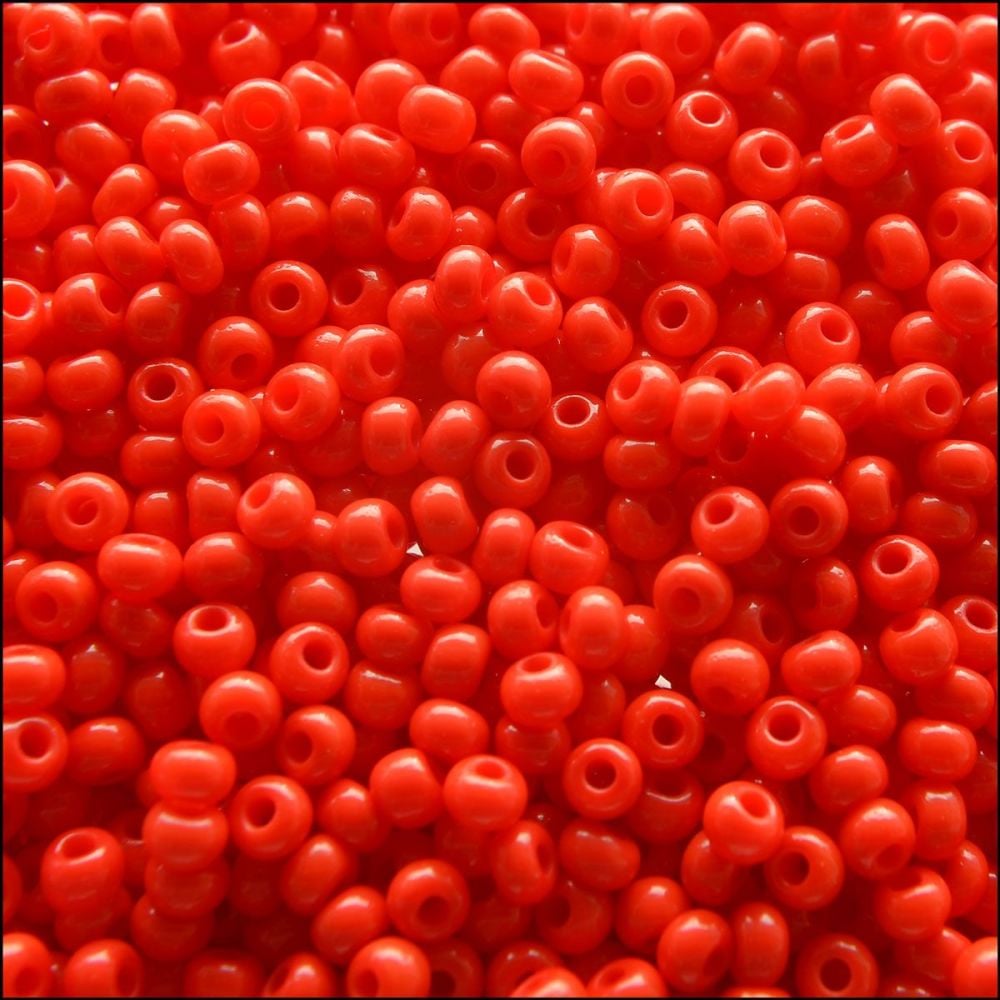 Preciosa  Czech Glass 8/0 Seed Beads - Opaque Red- 20g