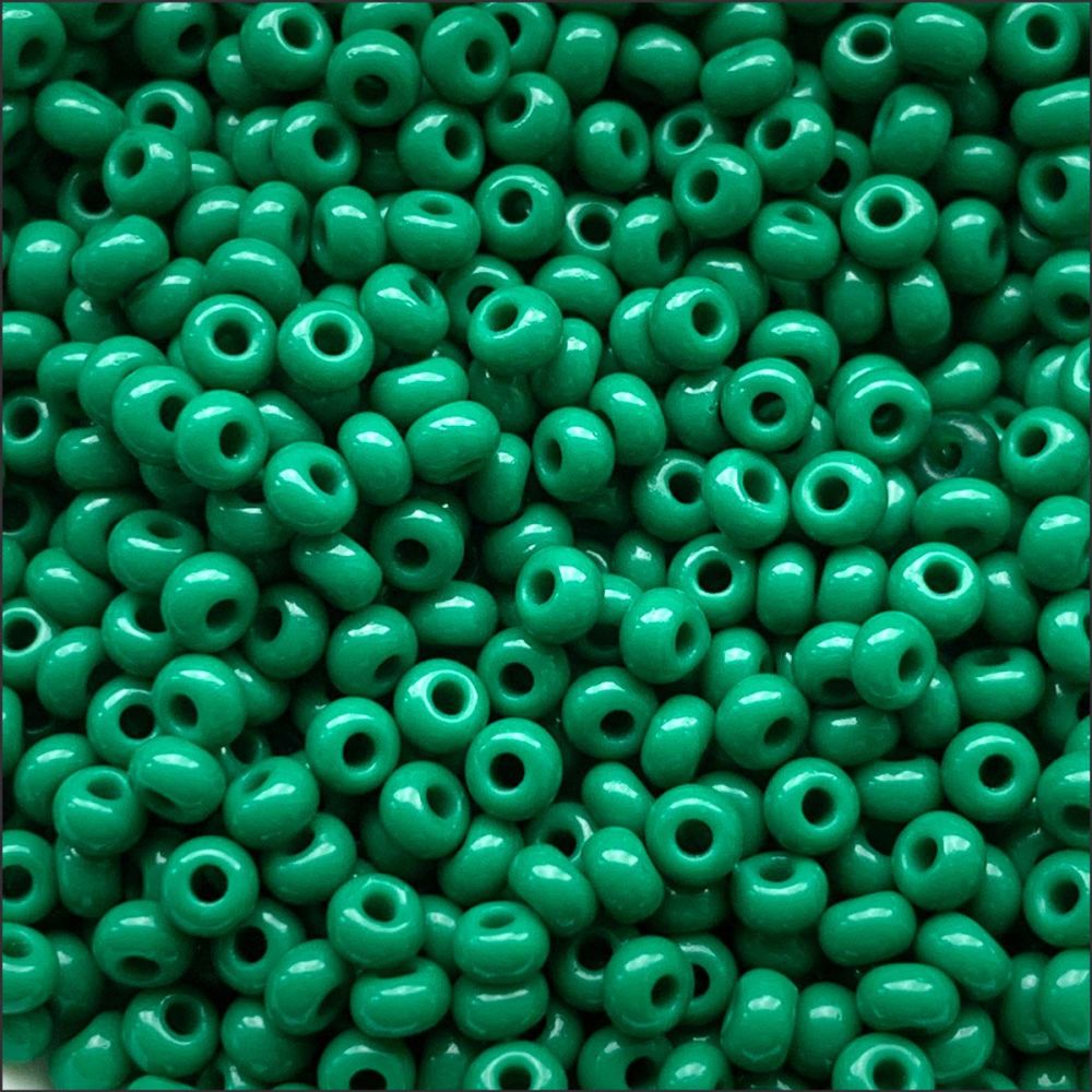Preciosa  Czech Glass 8/0 Seed Beads - Opaque Dark Green- 20g 