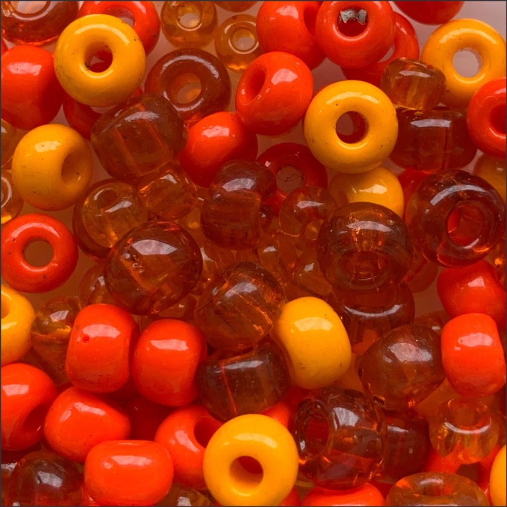 Preciosa Czech Glass Seed Bead Mix - Orange 50g