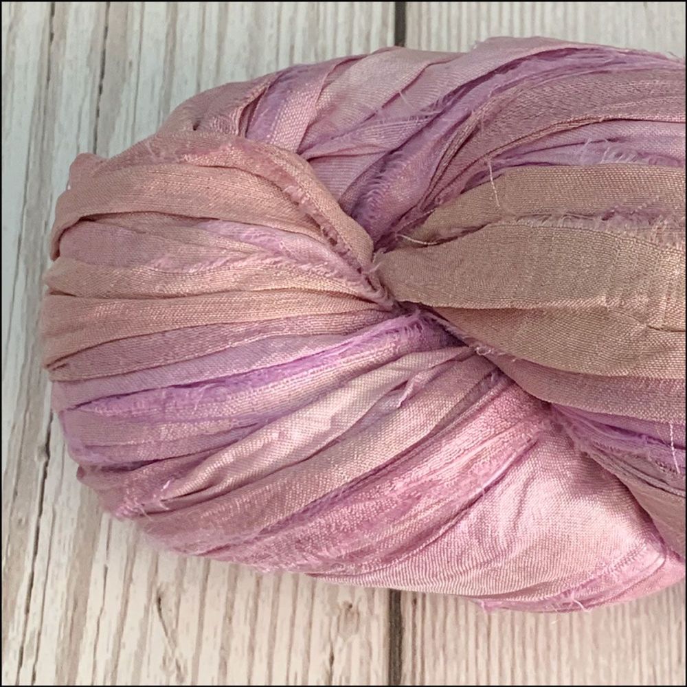 Pinky lilac Sari Silk Ribbon