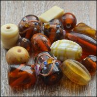 Amber & Brown Indian Glass Bead Mix