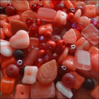 Preciosa Czech Glass Mixed Beads  50G - RED