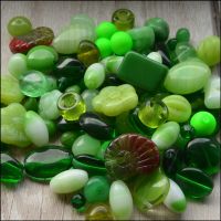 Preciosa Czech Glass Mixed Beads  50G - GREEN