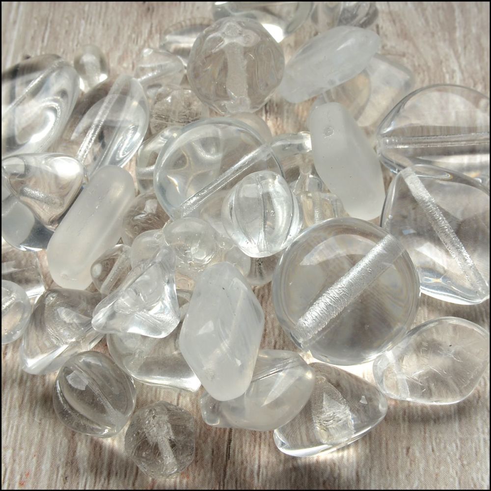Preciosa Czech Glass Mixed Beads  50G - CRYSTAL