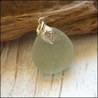 Cornish Seafoam Sea Glass Pendant With Sterling Silver Bail