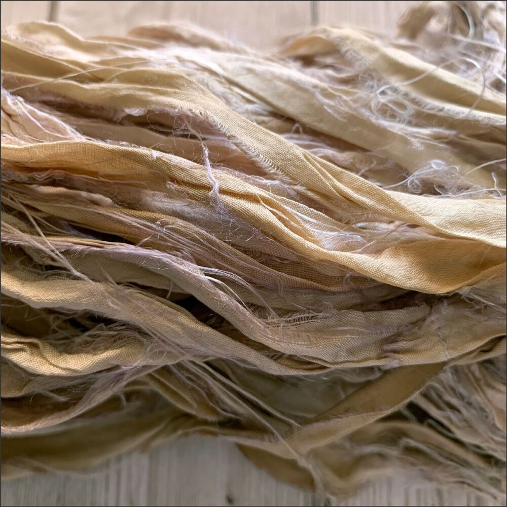 Buttermilk Sari Silk Ribbon