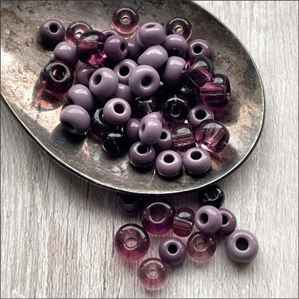 Preciosa Czech Glass Seed Bead Mix - Purple 50g