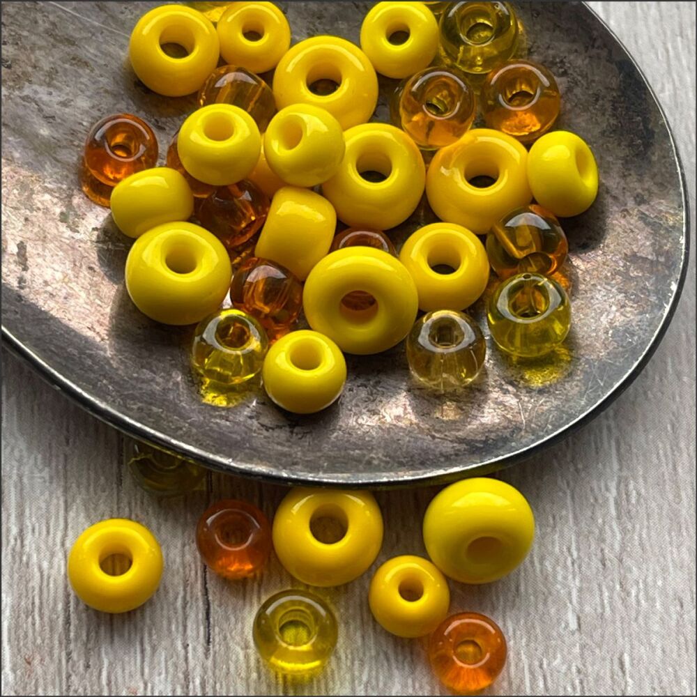 Preciosa Czech Glass Seed Bead Mix -Yellow 50g