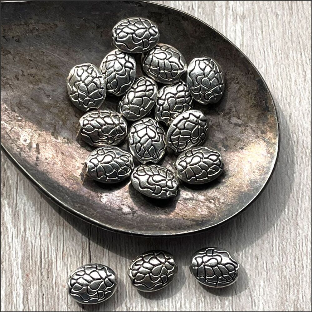 Antique Silver Oval Spacer Beads