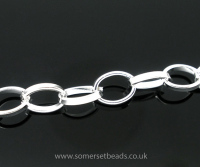 Silver Plated Plain Oval Link Chain
