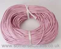 1mm Round Leather Cord - Pink