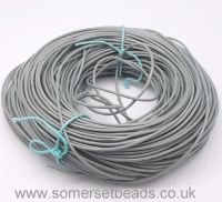 1mm Round Leather Cord - Grey