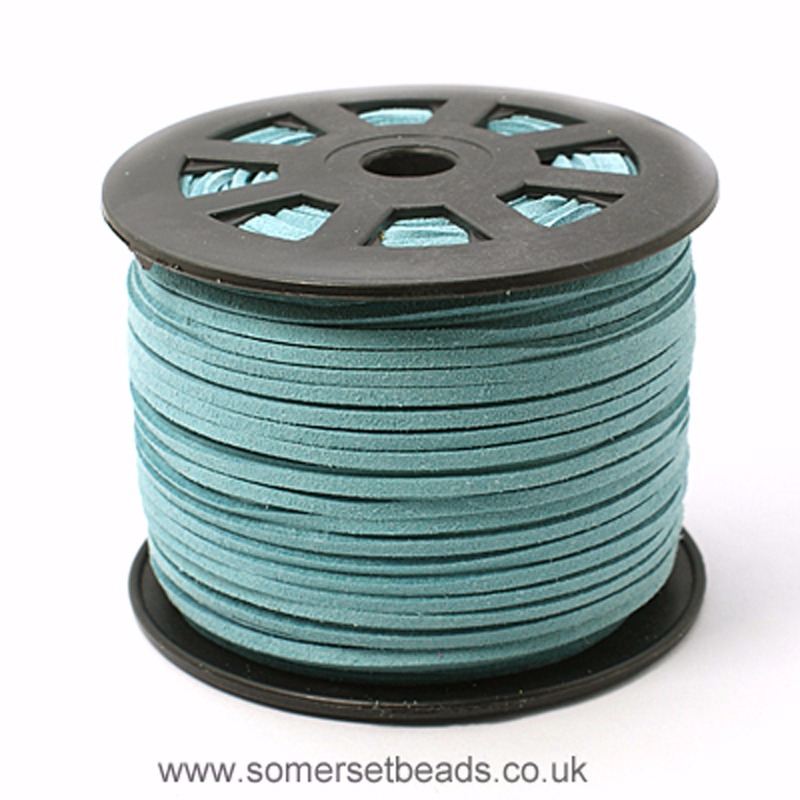 3mm Faux Suede Cord- Medium Turquoise