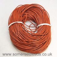 1mm Round Leather Cord - Rust