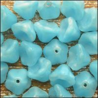 Czech Glass Bell Flower Beads 8mm x 6mm Sky Blue