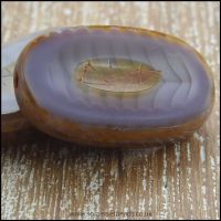 Czech Glass Table Cut Flat Oval Beads - Silky Lilac
