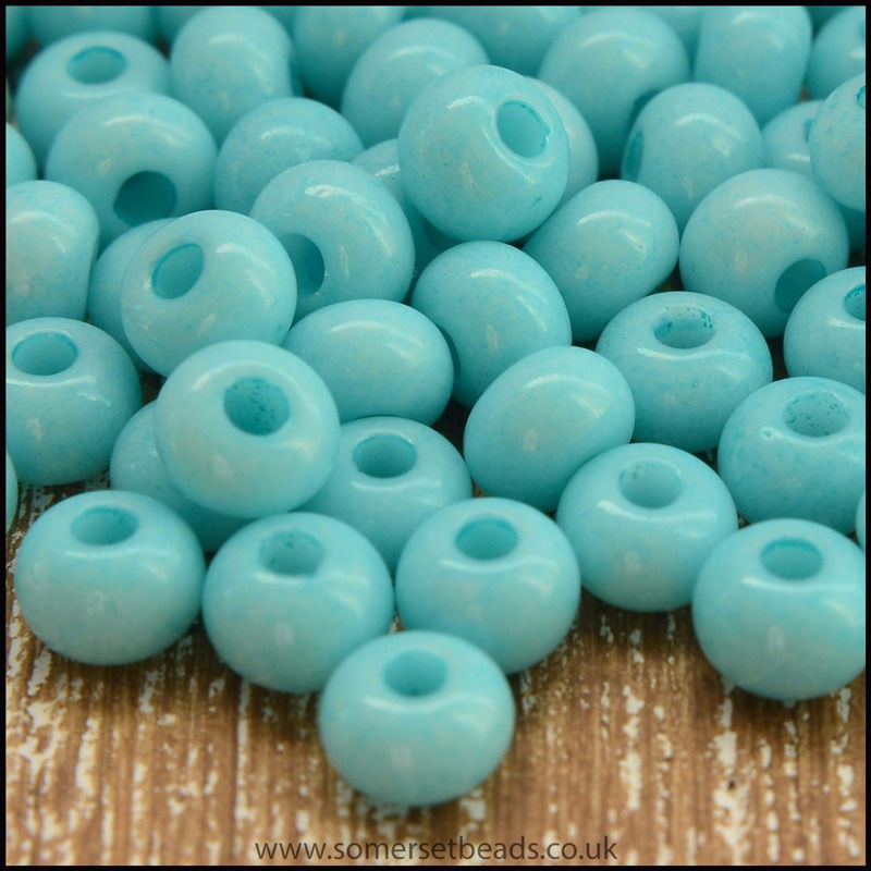 Preciosa Czech Glass Seed Beads 6/0 Chalk Light Turquoise