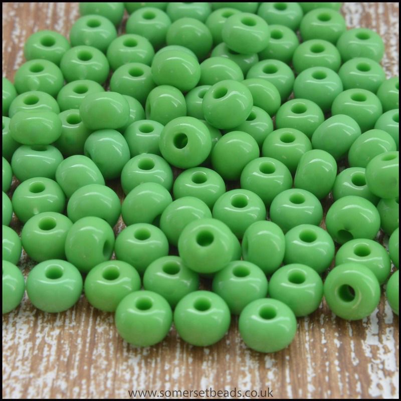 Preciosa Czech Glass Seed Beads 6/0 Opaque Light Green
