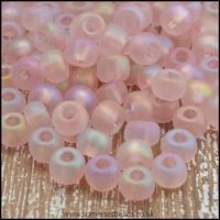 Preciosa Czech Glass Seed Beads 6/0 Transparent Light Rose AB Matte