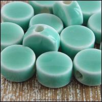 9mm Aquamarine Ceramic Glazed Disc Beads