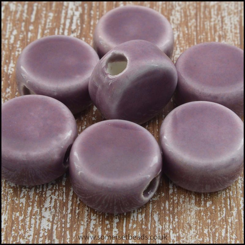 12mm Orchid Purple Ceramic Disc Beads