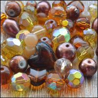 Golden Brown Glass Bead Mix