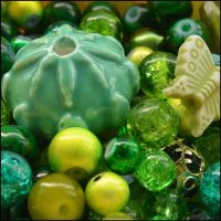 Green Bead Mix - 100g
