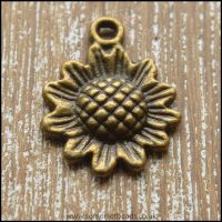  Bronze Tone Sunflower Charms