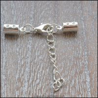 Silver Tone Cord End Clasps