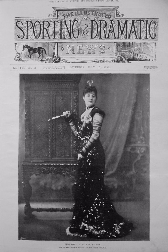 Miss Compton as Mrs. Bulmer. (in "Wheels within Wheels" at the Court Theatre). 1899