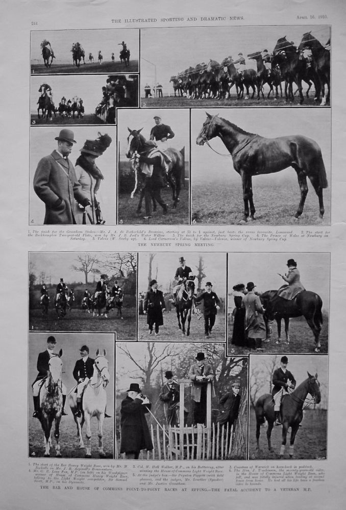 Bar and House Point-To-Point Races at Epping. - Fatal Accident to a Veteran M.P. 1910