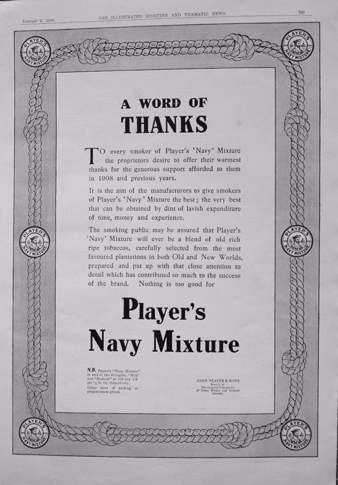 Player's Navy Mixture. (Tobacco) 1909