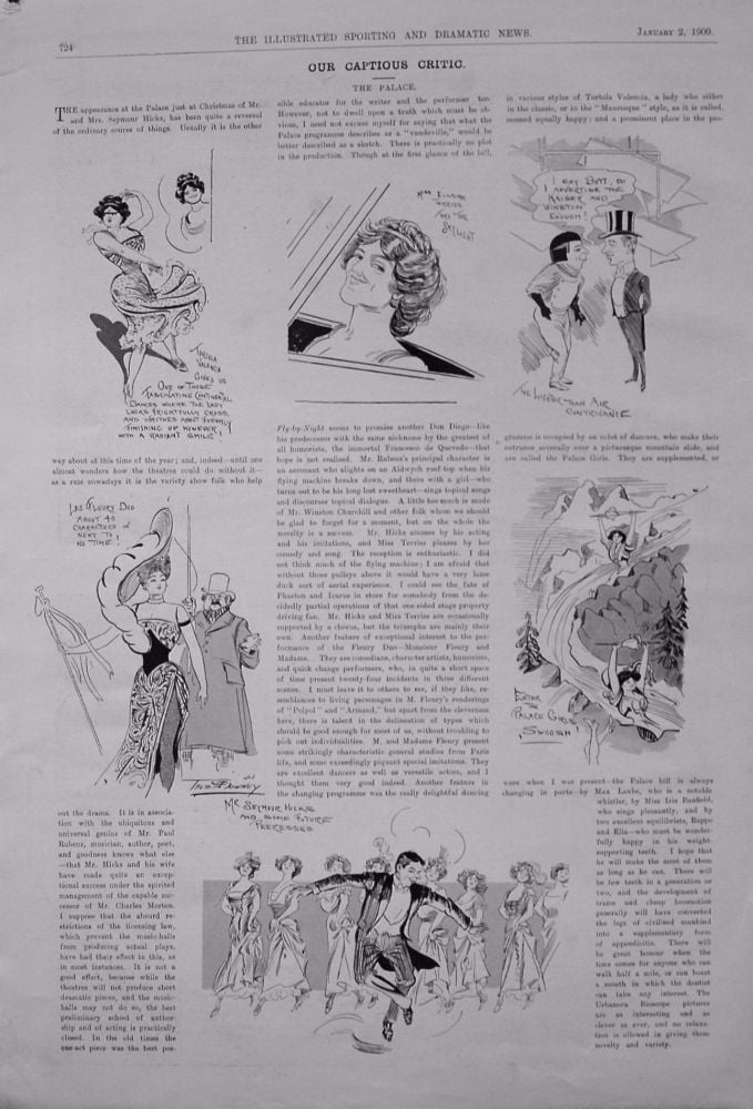 Our Captious Critic, January 2nd 1909.  :  "The Palace Theatre."