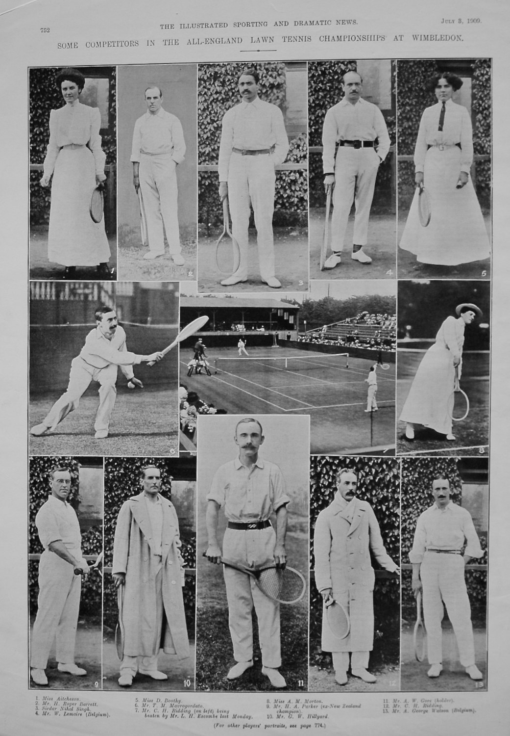Some Competitors in the All-England Lawn Tennis Championships at Wimbledon.