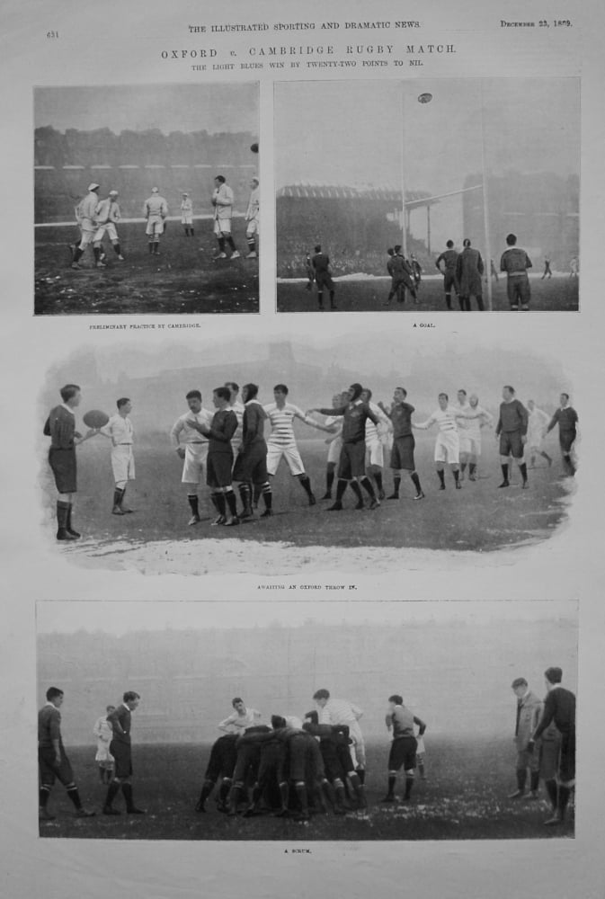 Oxford v. Cambridge Rugby Match. 1899