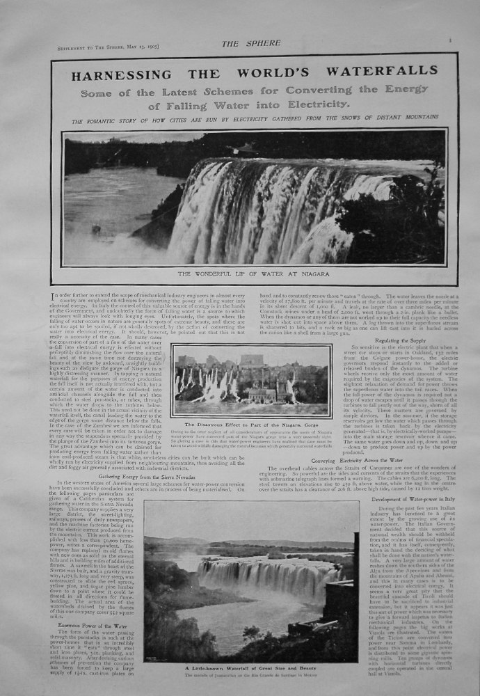 Harnessing The World's Waterfalls. 1905.